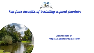 Top four benefits of installing a pond fountain