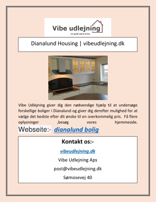 Dianalund Housing | vibeudlejning.dk