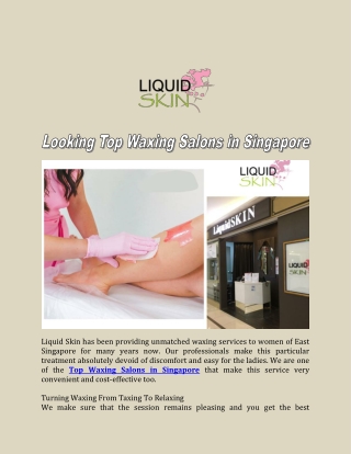 Looking Top Waxing Salons in Singapore