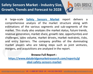 Safety Sensors Market 2021 Geographical Segmentation, Outlook, Size, Share