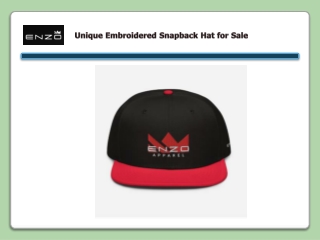 Unique Embroidered Snapback Hat for Sale