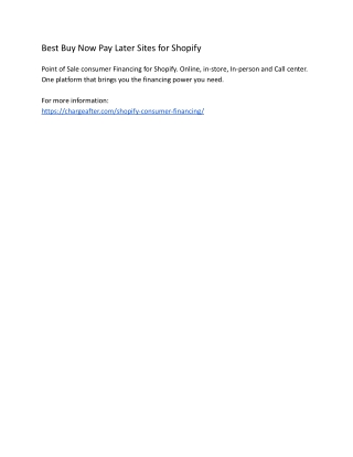 Best Buy Now Pay Later Sites for Shopify