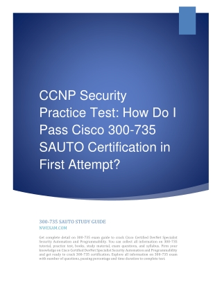 CCNP Security Practice Test: How Do I Pass Cisco 300-735 SAUTO Certification?