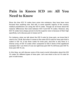 Pain in Knees ICD 10: All You Need to Know