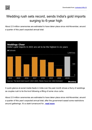 Wedding rush sets record, sends India's gold imports surging to 6-year high
