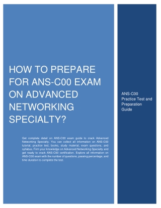 How to Prepare for ANS-C00 Exam on Advanced Networking Specialty?