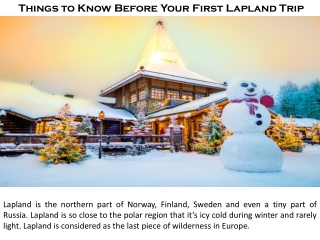 Things to Know Before Your First Lapland Trip