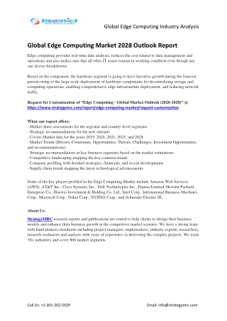 Edge Computing Market Size, Analysis, Top Players, and Forecast to 2028