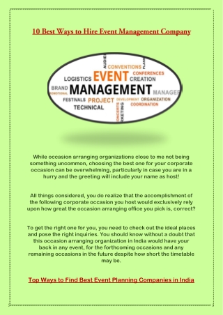 10 Best Ways to Hire Event Management Company
