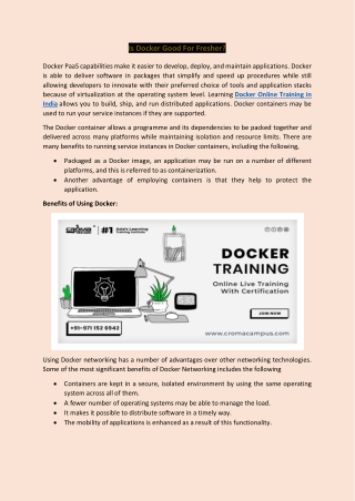 Is Docker Good For Fresher