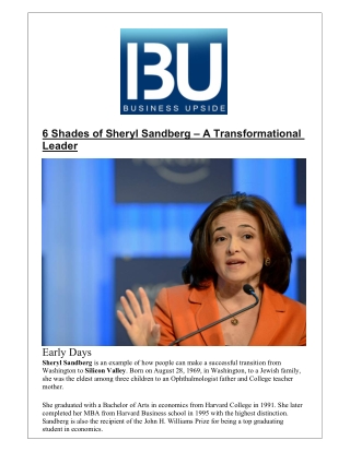 6 Shades of Sheryl Sandberg – A Transformational Leader