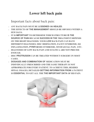 Lower left back pain