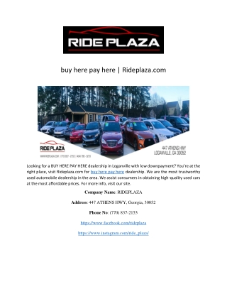 buy here pay here | Rideplaza.com