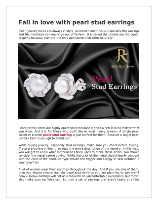 Fall in love with pearl stud earrings