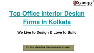 Top Office Interior Design Firms In Kolkata