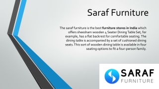 Saraf Furniture - Top 4 dining set designs to revamp your dining space