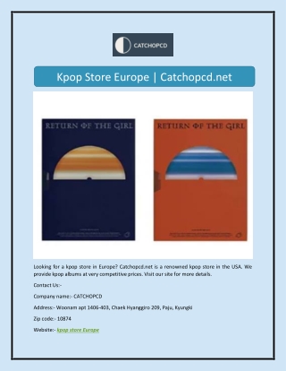 Kpop Store Europe | Catchopcd.net