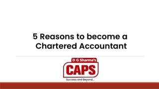 5 Reasons to become a Chartered Accountant