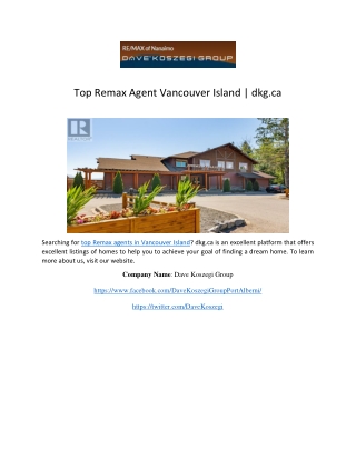 Top Remax Agent Vancouver Island | dkg.ca