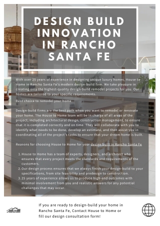 Design Build Innovation in Rancho Santa Fe