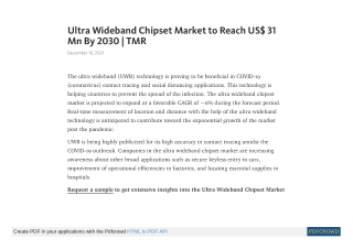 Ultra Wideband Chipset Market to Reach US$ 31 Mn By 2030