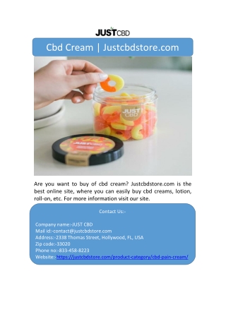 Cbd Cream | Justcbdstore.com