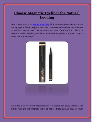 Choose Magnetic Eyeliner for Natural Looking