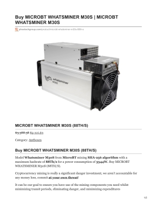 MICROBT WHATSMINER M30S