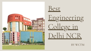 Best Engineering College in Delhi NCR | WCTM