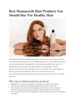 Best Mamaearth Hair Products You Should Buy For Healthy Hair