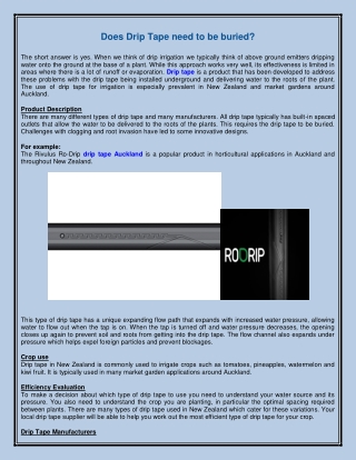 Does Drip Tape need to be buried?