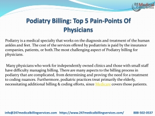 Podiatry Billing Top 5 Pain Points Of Physicians