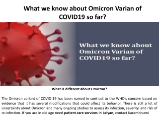 So, how much do we know about the COVID19 Omicron Variant right now