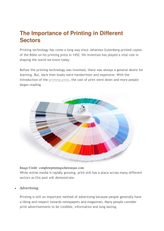 The Importance of Printing Services in Different Sectors - Micro Printing LTD.