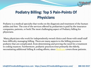 Podiatry Billing Top 5 Pain Points Of Physicians PDF