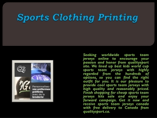 Sports Clothing Printing