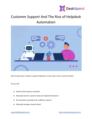 Customer Support And The Rise of Helpdesk Automation