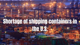 Shipping container shortage
