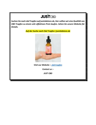 Auf der Suche nach Cbd Tropfen justcbdstore.de