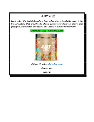 Cbd Online Stores  Justcbdstore.com