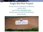 Single Bib Pilot Project