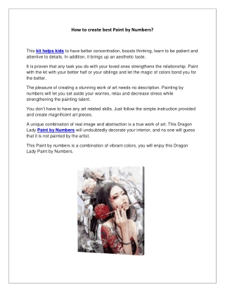 How to create Dragon Lady Paint by Numbers