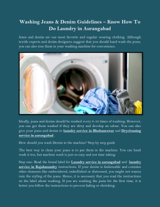 Washing Jeans & Denim Guidelines – Know How To Do Laundry
