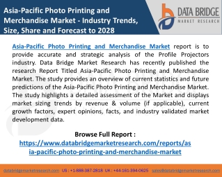 Asia-Pacific Photo Printing and Merchandise Market with (COVID19) Impact Analysi