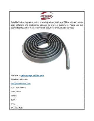 Custom EPDM Sponge Rubber Seals by Fairchild Industries