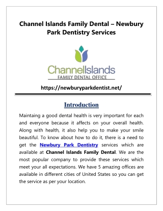 Channel Islands Family Dental – Newbury Park Dentistry Services