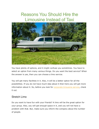 Corporate limousine service