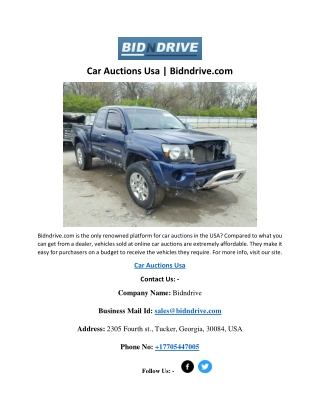 Car Auctions Usa | Bidndrive.com