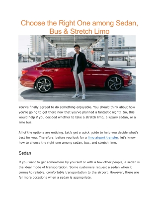 Limo airport transfer