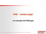 PAQ contenu type